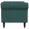 Sillón Chesterfield de tela verde oscuro 5