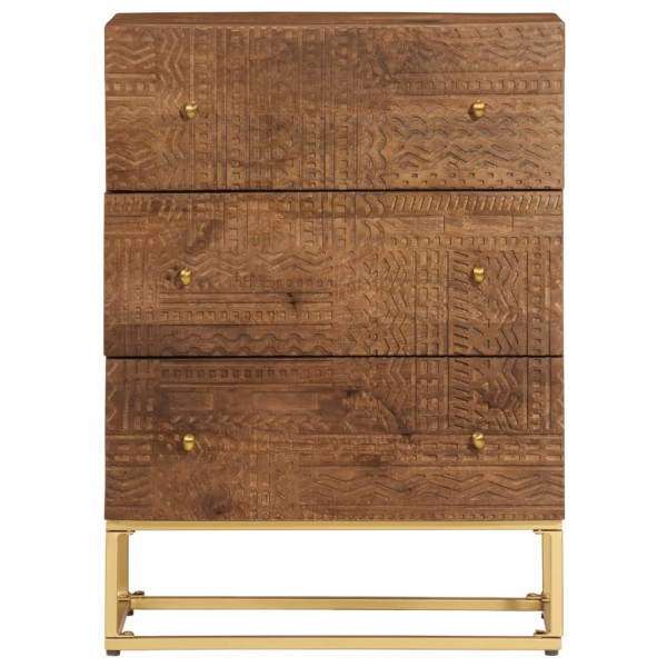 Cómoda madera maciza de mango y hierro 55x30x76 cm M 3