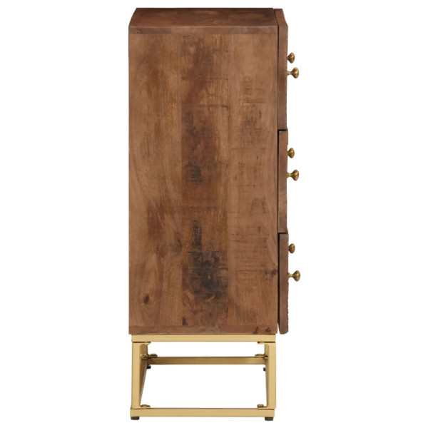 Cómoda madera maciza de mango y hierro 55x30x76 cm M 4