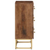 Cómoda madera maciza de mango y hierro 55x30x76 cm 4