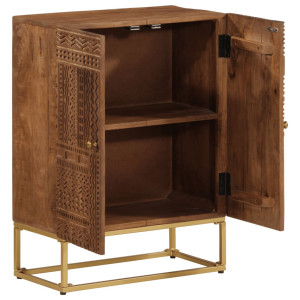 Aparador de hierro y madera maciza de mango 55x30x76 cm H