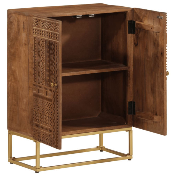 Aparador de hierro y madera maciza de mango 55x30x76 cm M 2