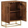 Aparador de hierro y madera maciza de mango 55x30x76 cm 2