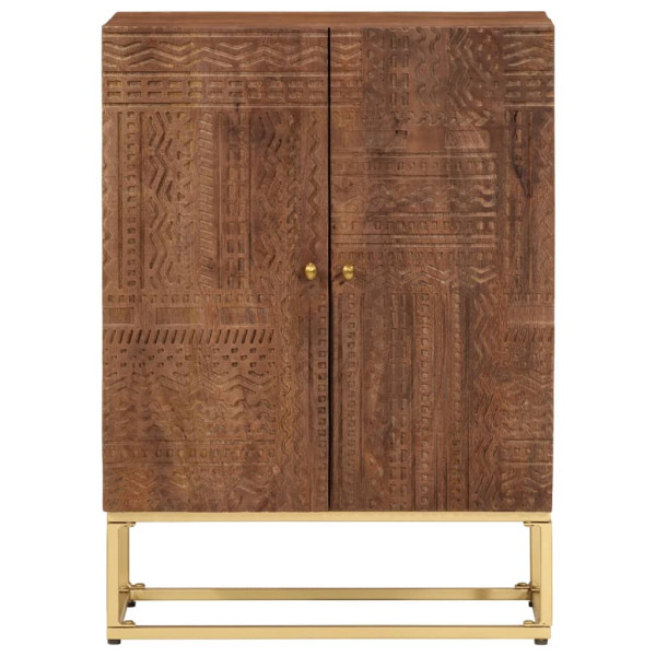Aparador de hierro y madera maciza de mango 55x30x76 cm M 3