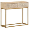 Mesa consola madera maciza de mango y hierro 90x30x76 cm 1