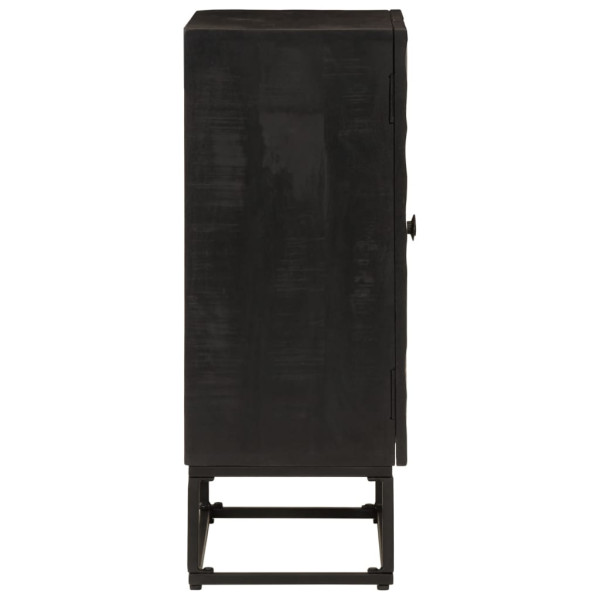 Aparador de hierro y madera maciza de mango negro 55x30x76 cm M 4