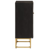 Aparador de hierro y madera maciza de mango negro 55x30x76 cm 4