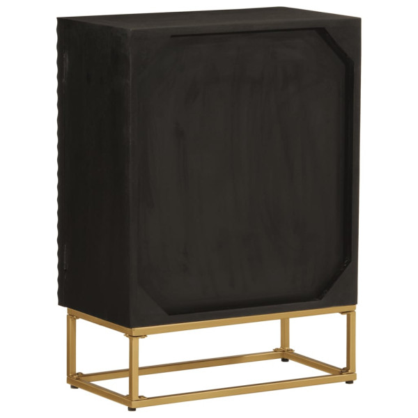 Aparador de hierro y madera maciza de mango negro 55x30x76 cm M 5