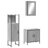 Set de muebles de baño 3 pzas madera contrachapada gris sonoma 2