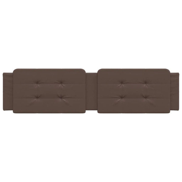 Almofadão de cabeceira 200 cm couro artificial castanho M 4