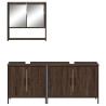 Set de muebles baño 3 pzas madera contrachapada roble marrón 5