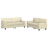 2 pcs conjunto de sofás couro artificial cor creme 2