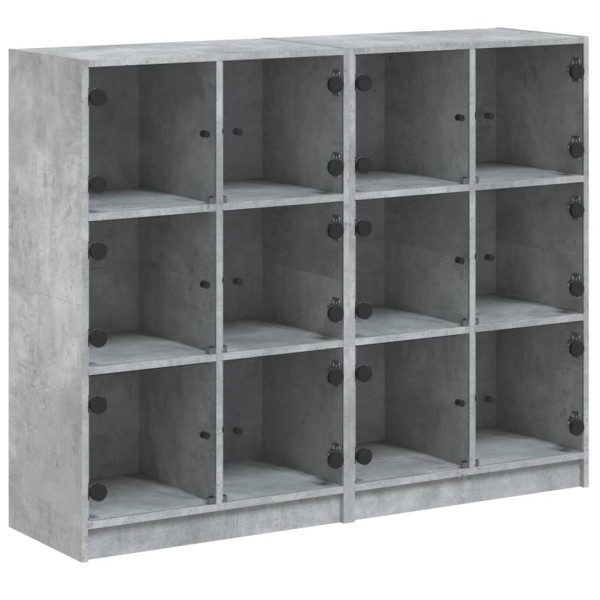 Estantería con puertas madera de ingeniería gris 136x37x109 cm M 2
