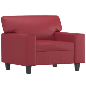 Poltrona 60 cm couro artificial vermelho tinto H