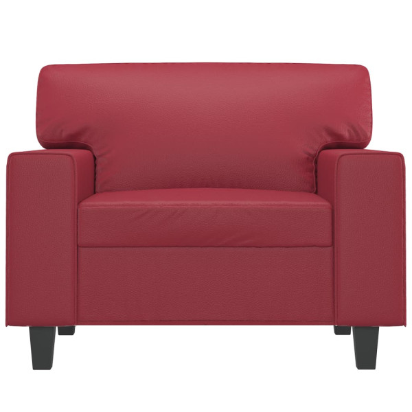 Sillón cuero sintético rojo tinto 60 cm M 3