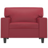 Sillón cuero sintético rojo tinto 60 cm 3