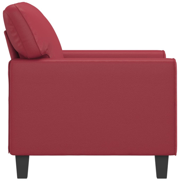 Sillón cuero sintético rojo tinto 60 cm M 4