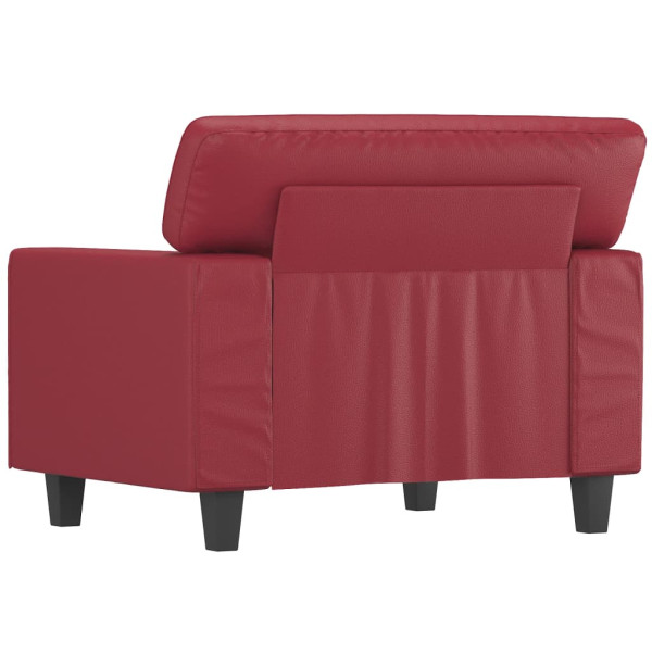 Poltrona 60 cm couro artificial vermelho tinto M 5