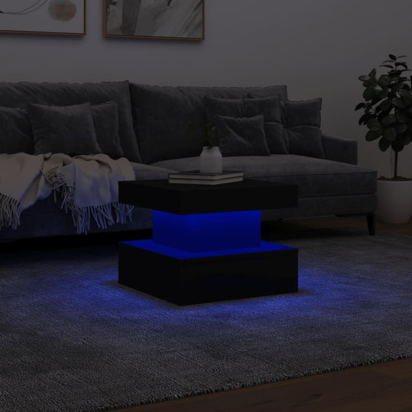 Mesa de centro com luzes LED 50x50x40 cm preto M 5