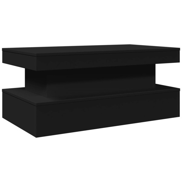 Mesa de centro con luces LED negro 90x50x40 cm M 3