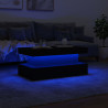 Mesa de centro com luzes LED 90x50x40 cm preto 5