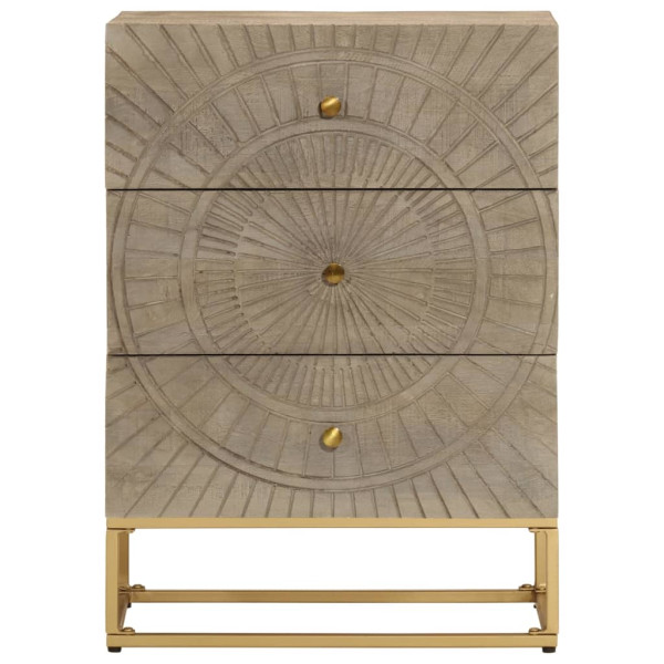 Cómoda madera maciza de mango y hierro 55x30x76 cm M 3