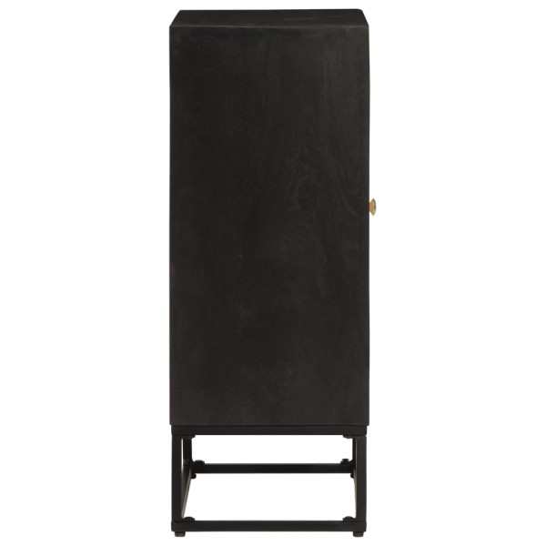 Aparador de hierro y madera maciza de mango negro 55x30x76 cm M 4
