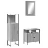 Set de muebles de baño 3 pzas madera contrachapada gris sonoma 2