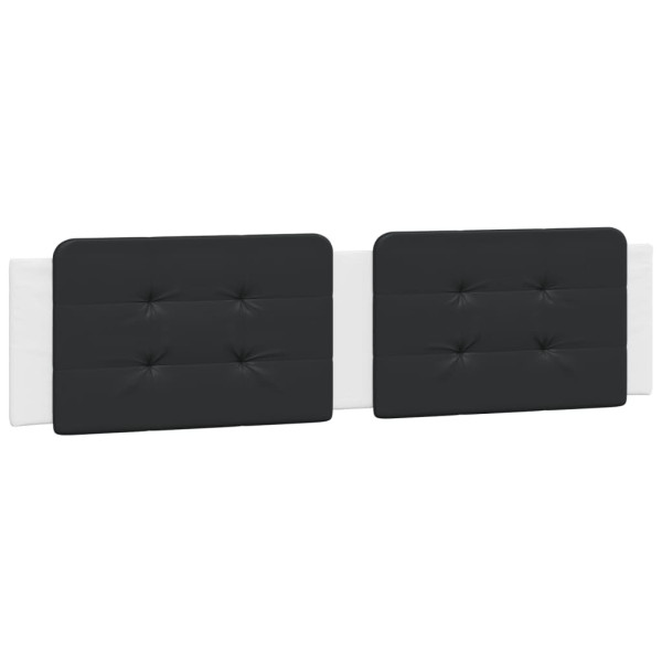 Almofadão de cabeceira 200 cm couro artificial preto e branco M 2