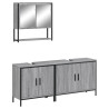 Set de muebles de baño 3 pzas madera contrachapada gris sonoma 2