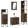 Set de muebles baño 4 pzas madera contrachapada roble ahumado 1