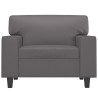 Sillón cuero sintético gris 60 cm 3