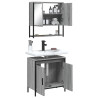Set de muebles de baño 2 pzas madera contrachapada gris sonoma 4