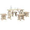 Juego de comedor de jardín 5 piezas madera maciza de abeto 3