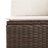 Set comedor de jardín 5 piezas y cojines ratán sintético marrón 3