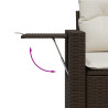 Set comedor de jardín 5 piezas y cojines ratán sintético marrón 4