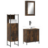 Set de muebles baño 3 pzas madera contrachapada roble ahumado 1