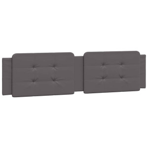 Cabecero de cama acolchado cuero sintético gris 200 cm H