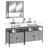 Set de muebles de baño 3 pzas madera contrachapada gris sonoma 1