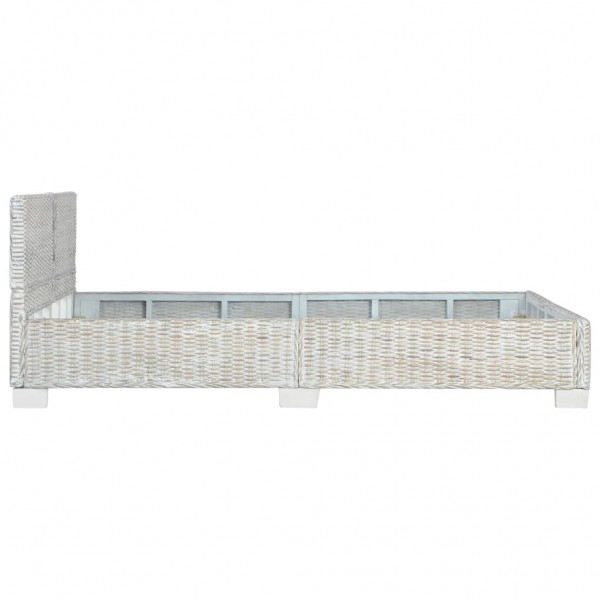 Estructura de cama de ratán natural gris 140x200 cm M 4