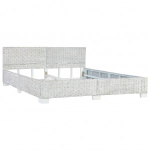 Estrutura de cama 180x200 cm vime genuíno cinzento H