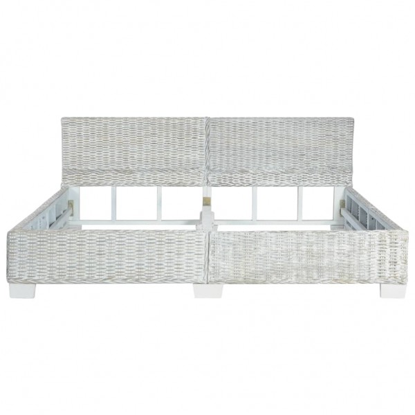 Estrutura de cama 180x200 cm vime genuíno cinzento M 3