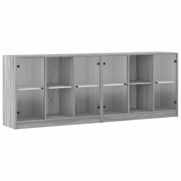 Estantería con puertas madera gris Sonoma 204x37x75 cm M 2