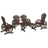 4 pcs conjunto lounge de jardim madeira de abeto maciça 2