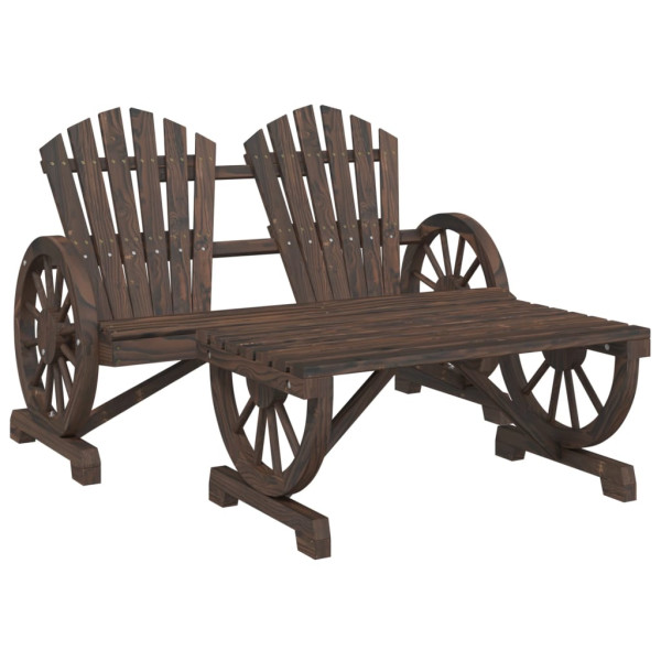 Juego de muebles de jardín 4 piezas madera maciza de abeto M 4