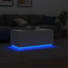 Mesa de centro com luzes LED 90x50x40 cm branco 5