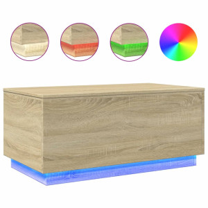 Mesa de centro com luzes LED 90x50x40 cm carvalho sonoma H