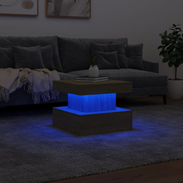 Mesa de centro con luces LED roble Sonoma 50x50x40 cm M 5