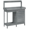 Mesa para macetas y armario madera abeto gris 110.5x45x124.5 cm 5