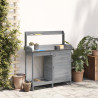 Mesa de cultivo c/ armário 110.5x45x124.5 cm abeto maciço cinza 4